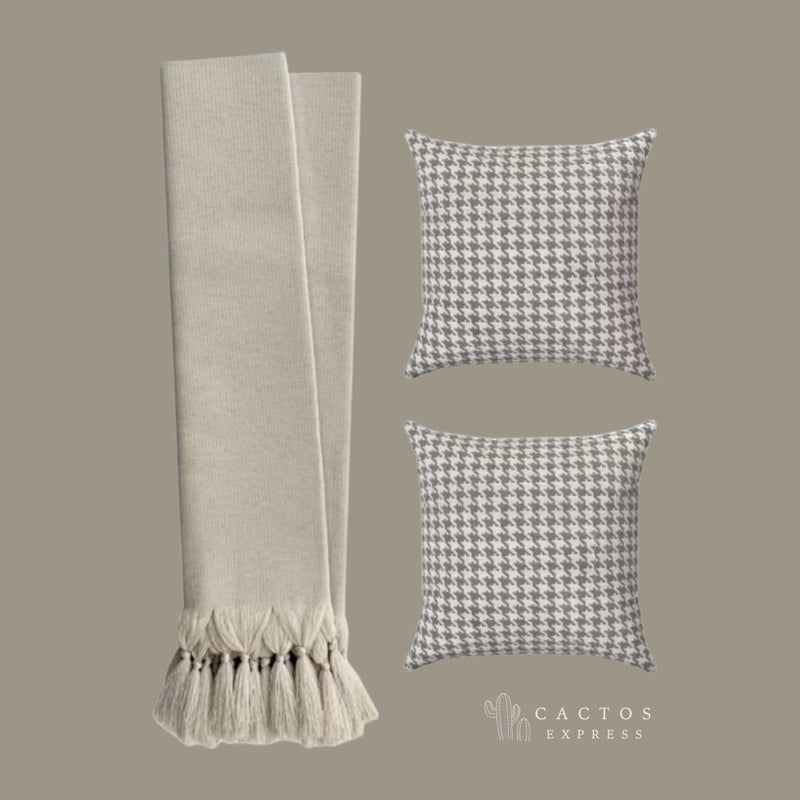 Kit Manta Para Cama ou Sofá Retrátil 3M + 2 Capas de Almofadas - Cactos Express