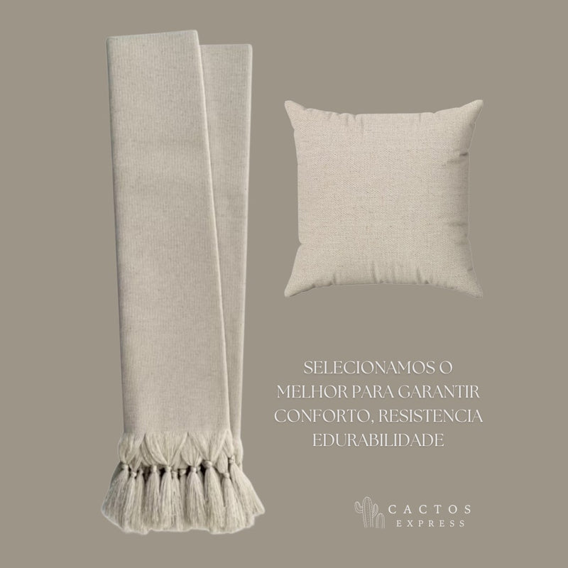 Kit Manta Para Cama ou Sofá Retrátil 3M + 2 Capas de Almofadas - Cactos Express